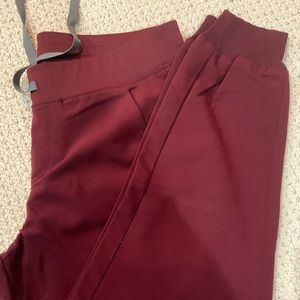 Figs burgundy joggers petite